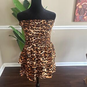 Leopard Print Off-Shoulder Dress